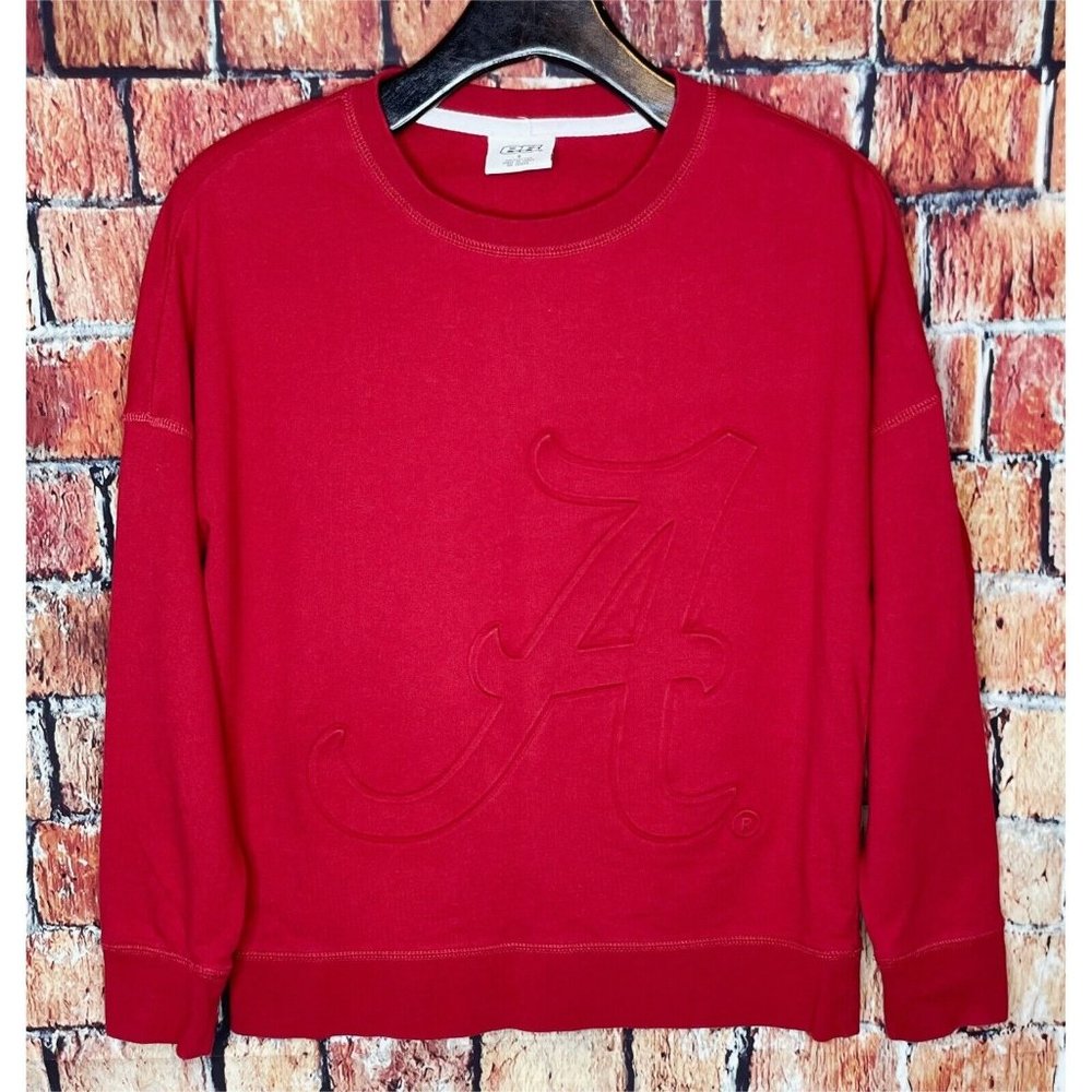 Alabama Crimson Roll Tide e5 Embossed Women’s Small Red Sweatshirt SEC